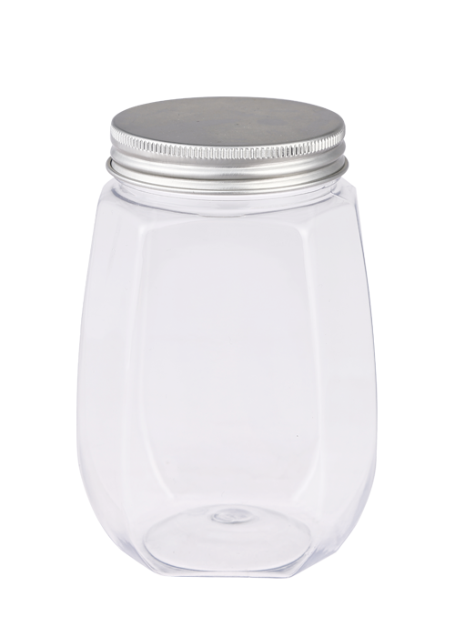 200-400ml PET Aluminium Cap Round Utrem Food Nut Packaging Jar